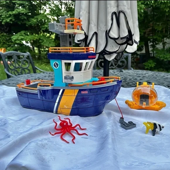 imaginext RESCUE boat COAST GUARD BOAT & Submarine DISCONTINUED - Picture 2 of 12